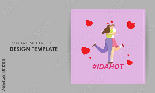 Vector illustration of International Day Against Homophobia social media story feed mockup template