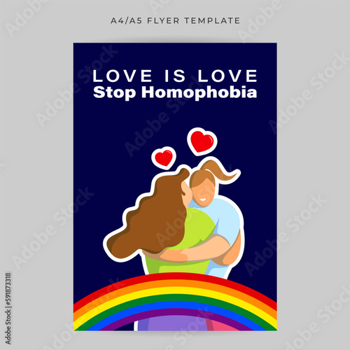 Vector illustration of International Day Against Homophobia social media story feed mockup template