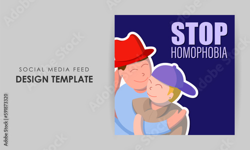 Vector illustration of International Day Against Homophobia social media story feed mockup template