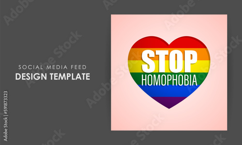 Vector illustration of International Day Against Homophobia social media story feed mockup template