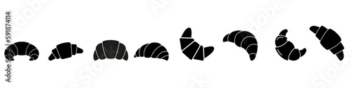 Croissant icon vector set. Cake illustration sign collection. dessert symbol. Sweet logo.