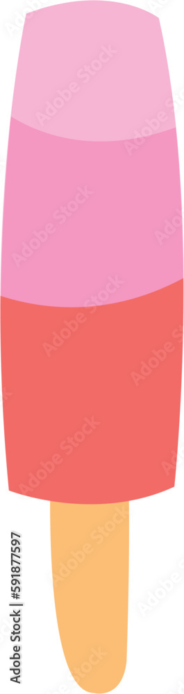 Fruit ice cream on stick. Summer dessert vector Fruit ice cream on stick. Summer dessert vector