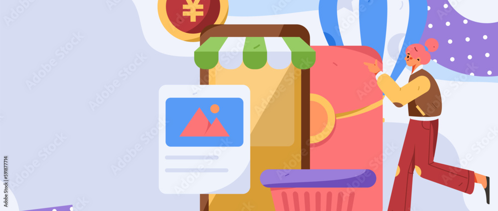 Festive Shopping E-Commerce Online Shopping People Flat Vector Concept Operation Hand Drawn Illustration
Festive Shopping E-Commerce Online Shopping People Flat Vector Concept Operation Hand Drawn Illustration