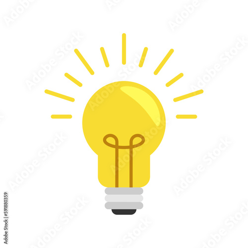 Yellow light bulb, idea icon