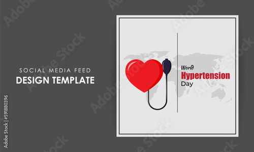 Vector illustration of World Hypertension Day social media story feed mockup template