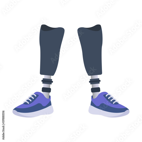 Leg prostheses on white background, vector illustration