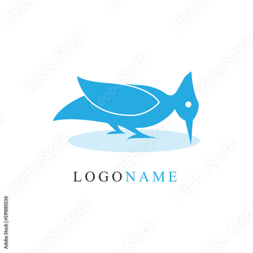 Blue bird logo design Free Vector