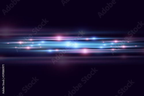 The speed of light and lines. Effect of modern abstract high speed light lines. Futuristic dynamic motion technology.