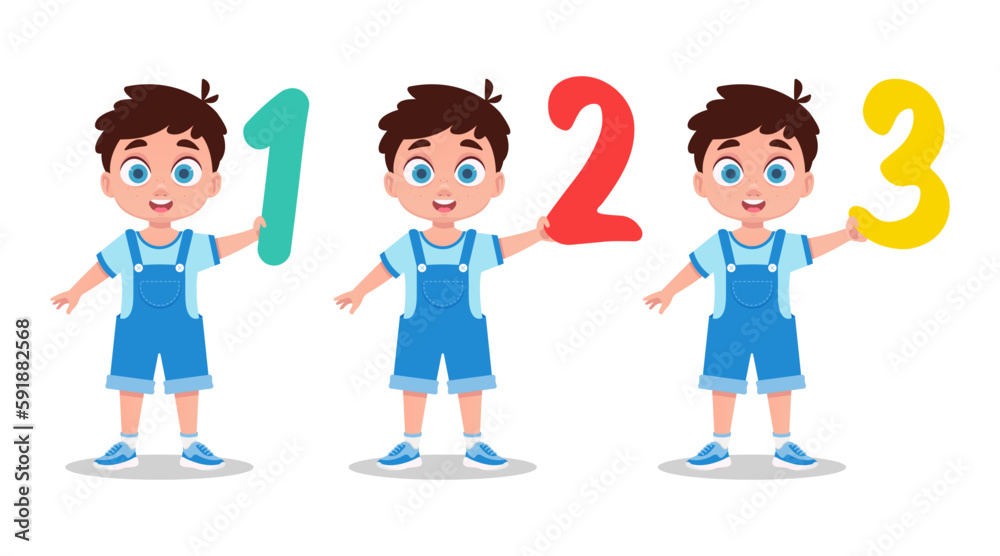 Set of kids with numbers