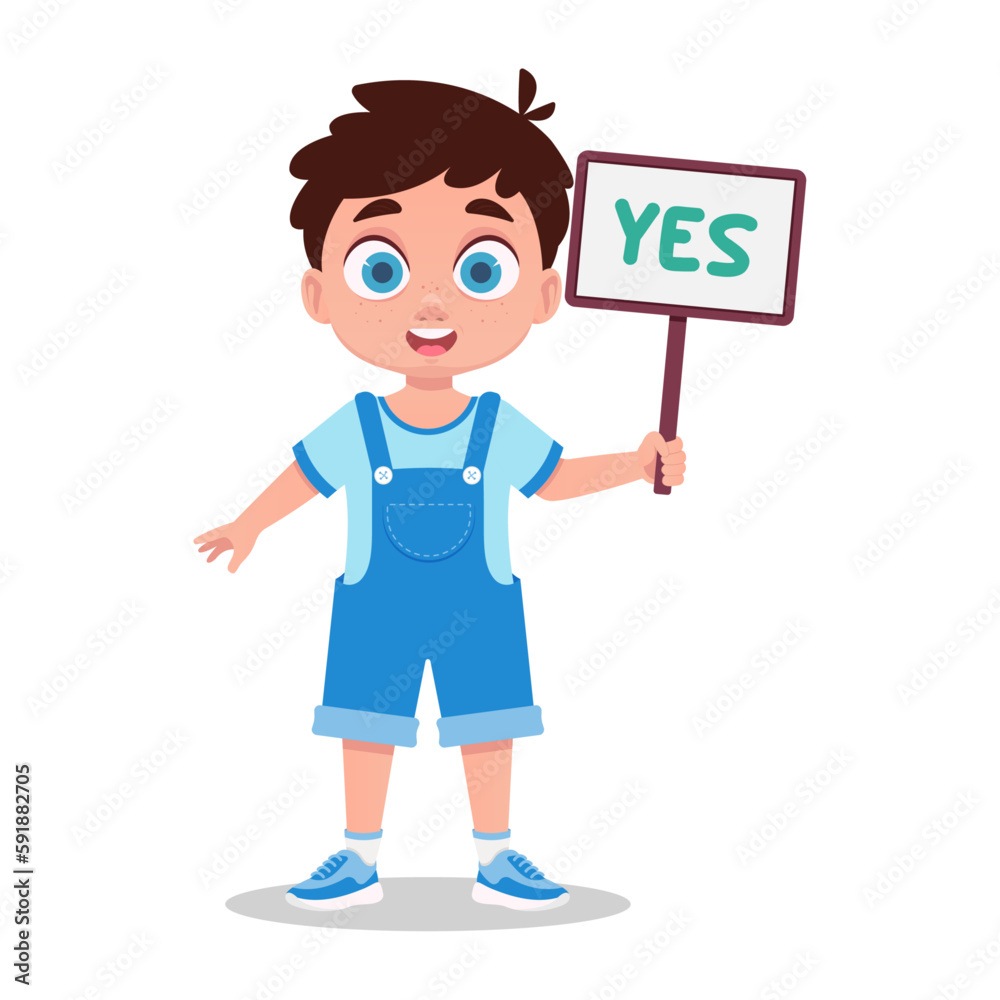 Cute boy holding an approval sign Cute boy holding an approval sign