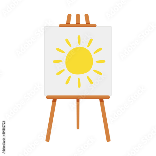 Easel on white background, vector illustration