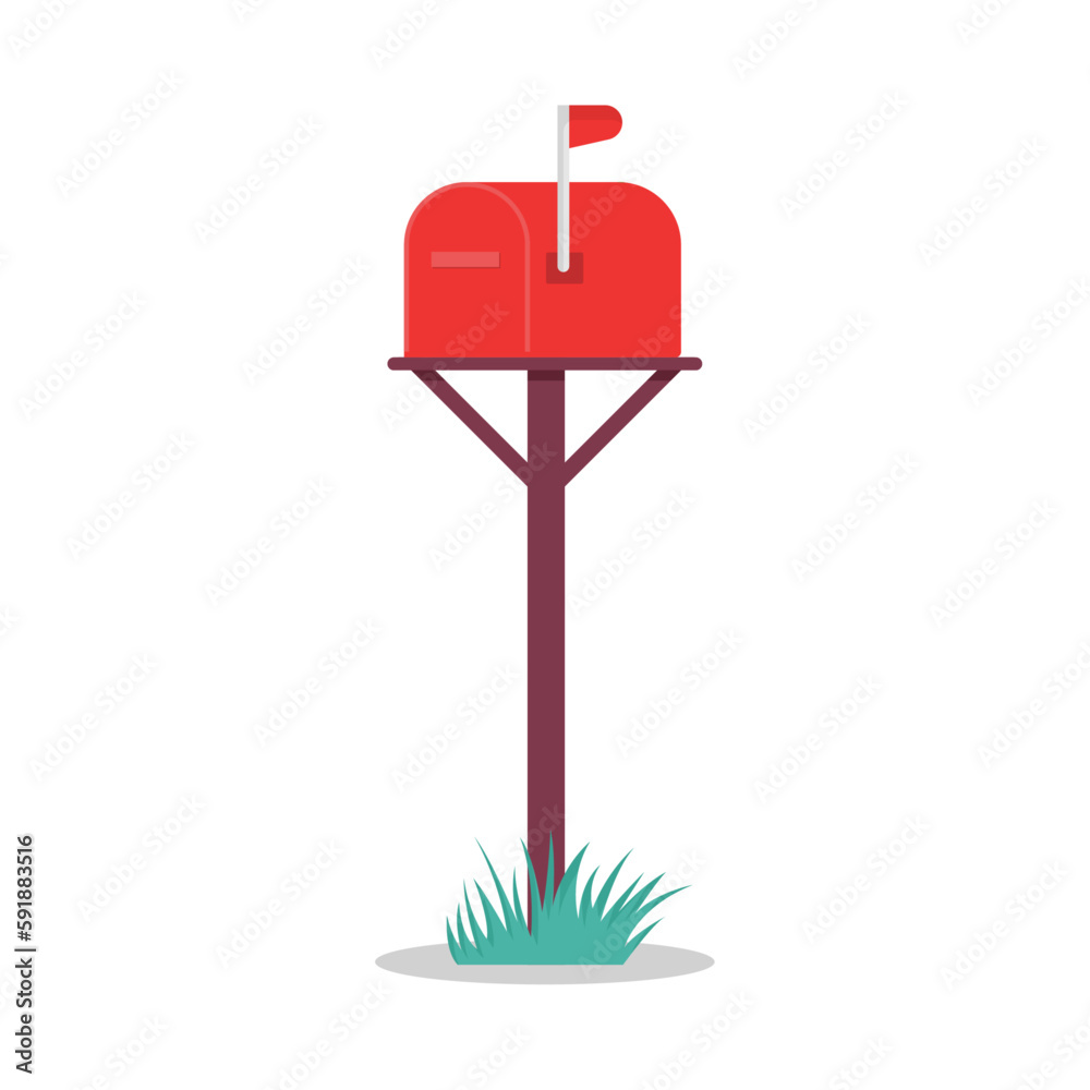 Red mailbox, vector illustration Red mailbox, vector illustration