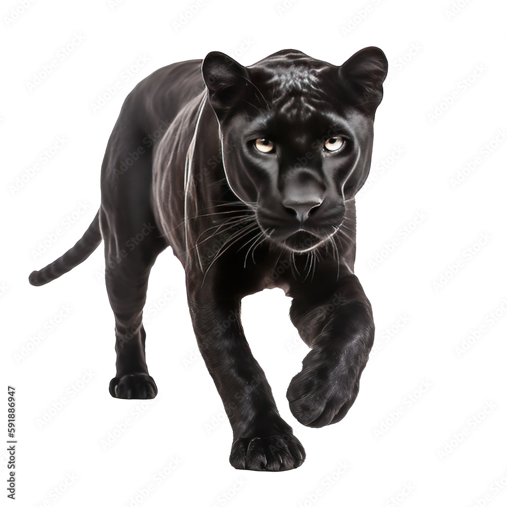 Fototapeta premium black panther isolated on white background