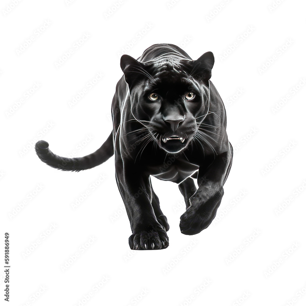 Fototapeta premium black panther isolated on white