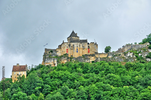 France, picturesque castle of Castelnaud in Dordogne