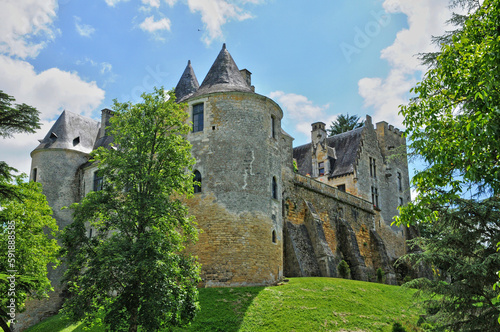 France, picturesque castle of Fayrac in Dordogne