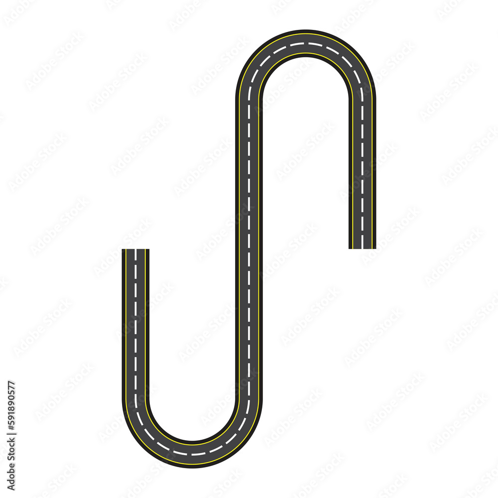 Free vector realistic video game road illustration set Free vector realistic video game road illustration set