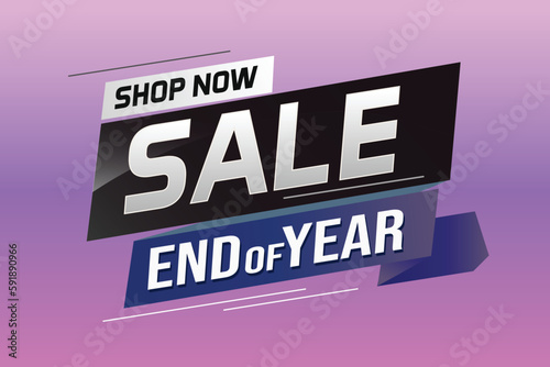 End of year Sale word concept vector illustration with lines and 3d style, landing page, template, ui, web, mobile app, poster, banner, flyer, background, gift card, coupon, label, wallpaper	