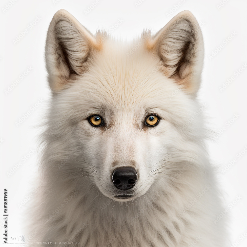 白狼(正面)|White Wolf, Front View, Generative AI 白狼(正面)|White Wolf, Front View, Generative AI