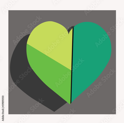 Echo friendly green heart with leaf logo icon vector art 