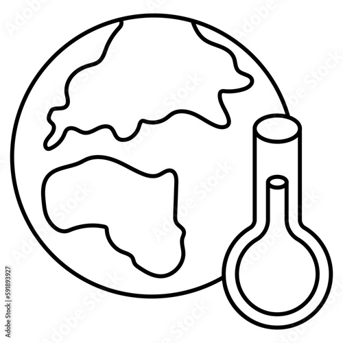 Thermometer with globe denoting concept of global temperature 