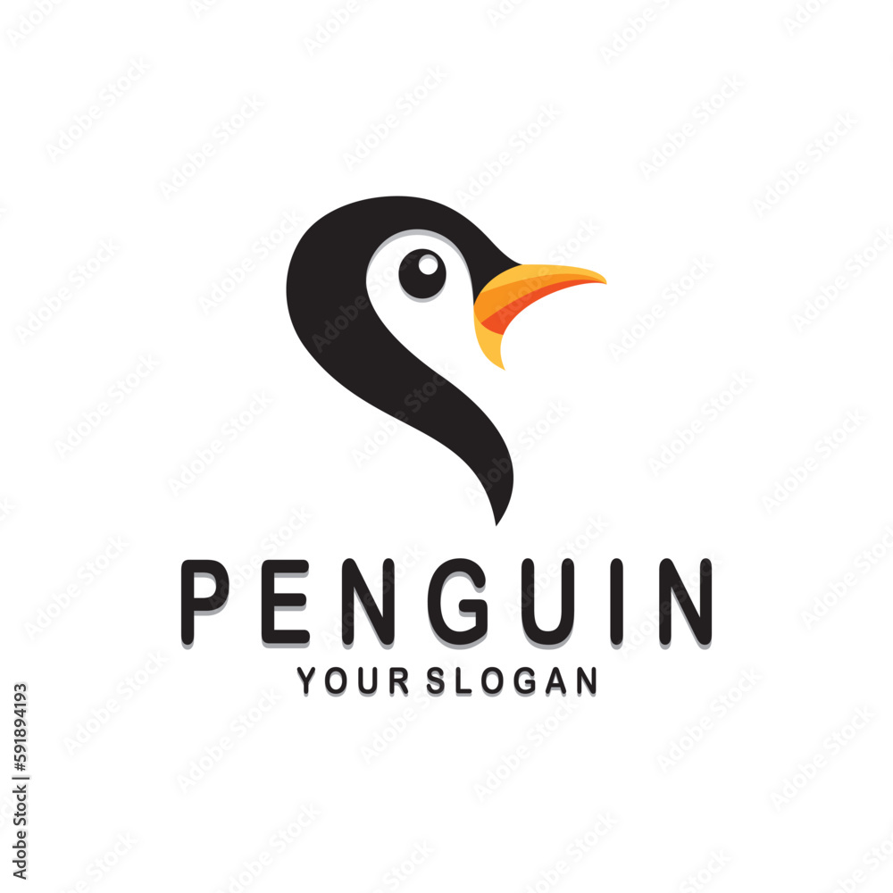 Fototapeta premium simple penguin logo design template illustration.