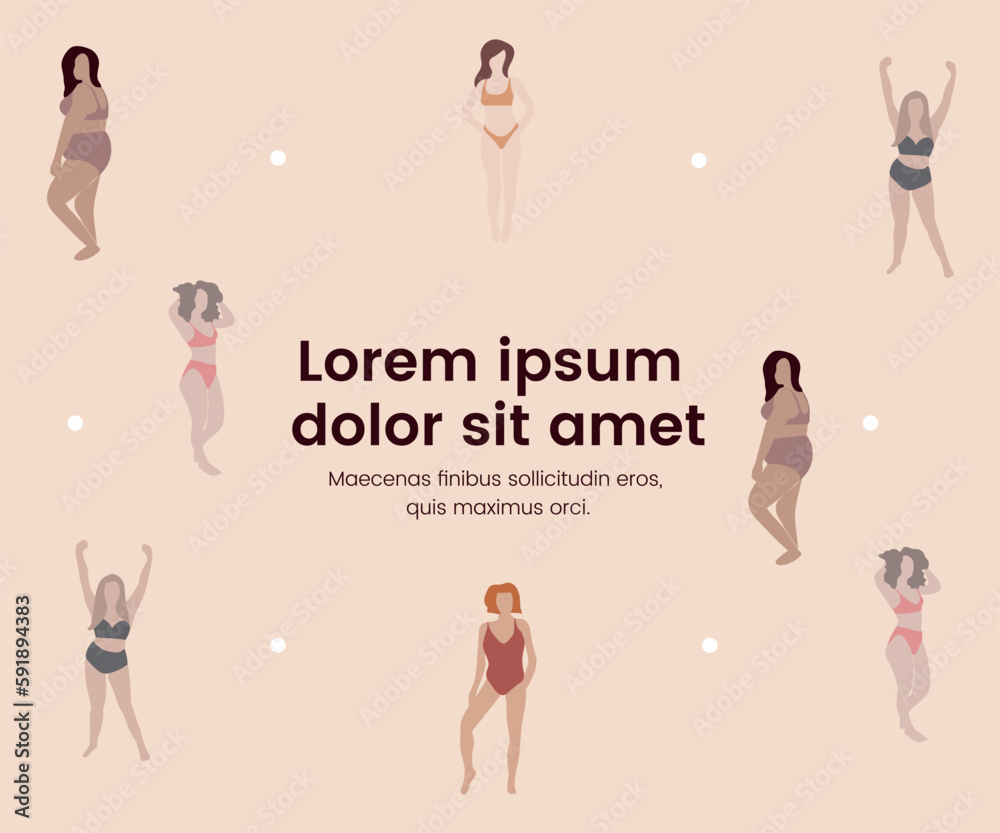 Diversity women body shape pattern