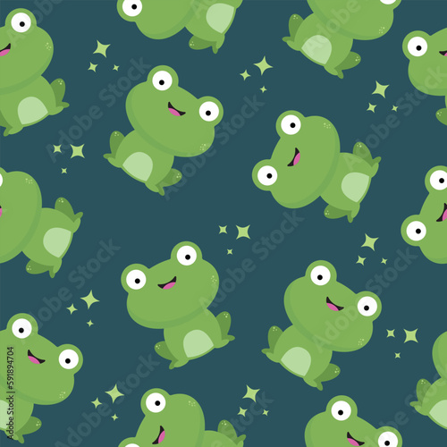 seamless vector pattre with frogs