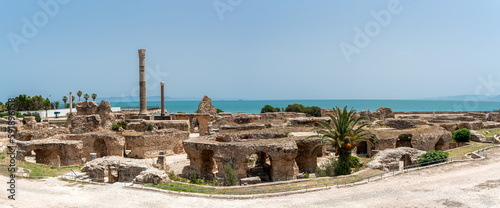 The Baths of Antoninus or Baths of Carthage in Tunis, Tunisia. These are the vastest set of Roman Thermae built on the African continent and one of three largest built in the Roman Empire.