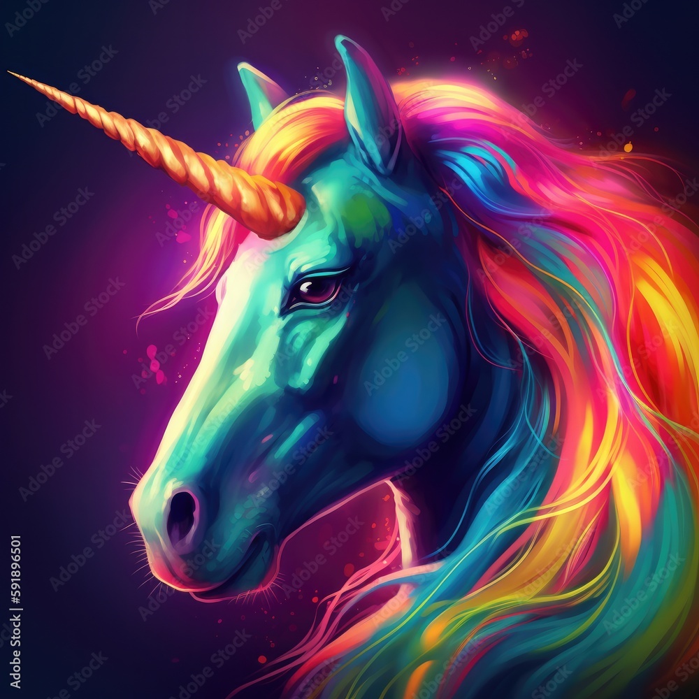 unicorne, rainbow, 
