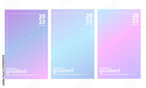 Blurred backgrounds set with modern abstract color gradient. Suitable for brochures, posters, banners, flyers and cards