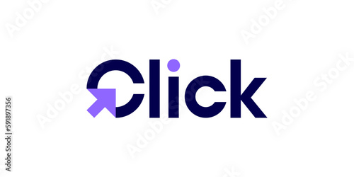 Click wordmark logo design vector illustration. This logo can be used in both technology and financial businesses Or online based services. icon, symbol, creative, logotype.