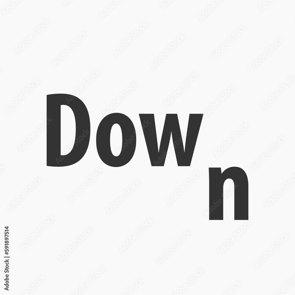 Down Typography Lettering Logo Vector Template