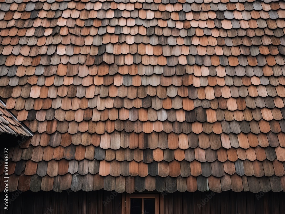 Rustikales Flair: Dachstruktur aus Holz, natürlicher Charme, robuste Ästhetik, visuelle Tiefe - Ideal für Hintergründe, Architektur, kreative Designprojekte, Generative AI 3