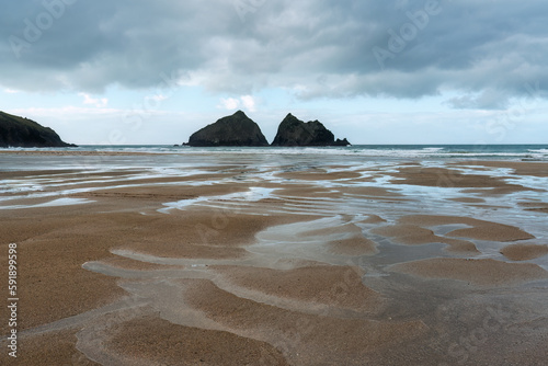 Holywell bay looking towards carters rocks Cornwall UK photo