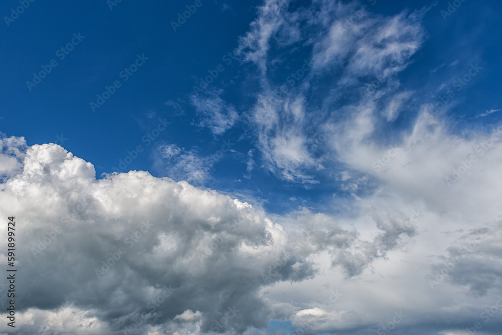 Beautiful Blue Sky. Cloudy. Use as a Background. Bright Sunny Day. Beautiful Blue Sky. Cloudy. Use as a Background. Bright Sunny Day.
