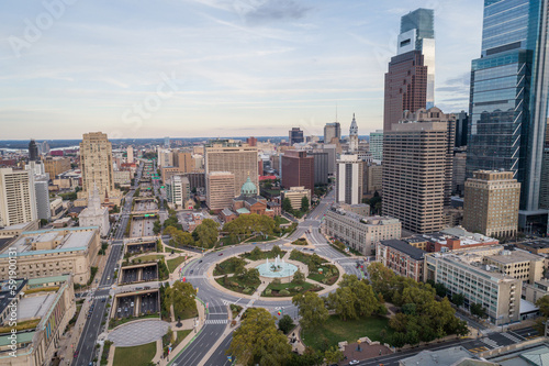 Logan Square and Philadelphia Skyline, Downtown. Pennsylvania, USA.