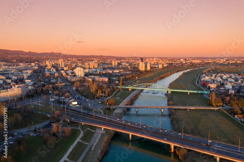 Adriatic Bridge, Old Sava Bridge, The Hendrix Bridge in Zagreb, Croatia. photo