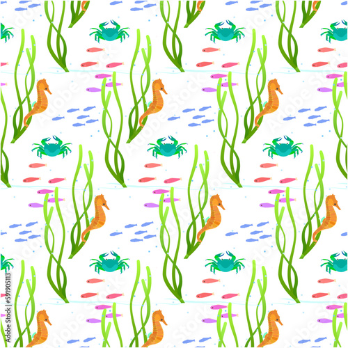 Seamless patterns of organisms living in eelgrass beds