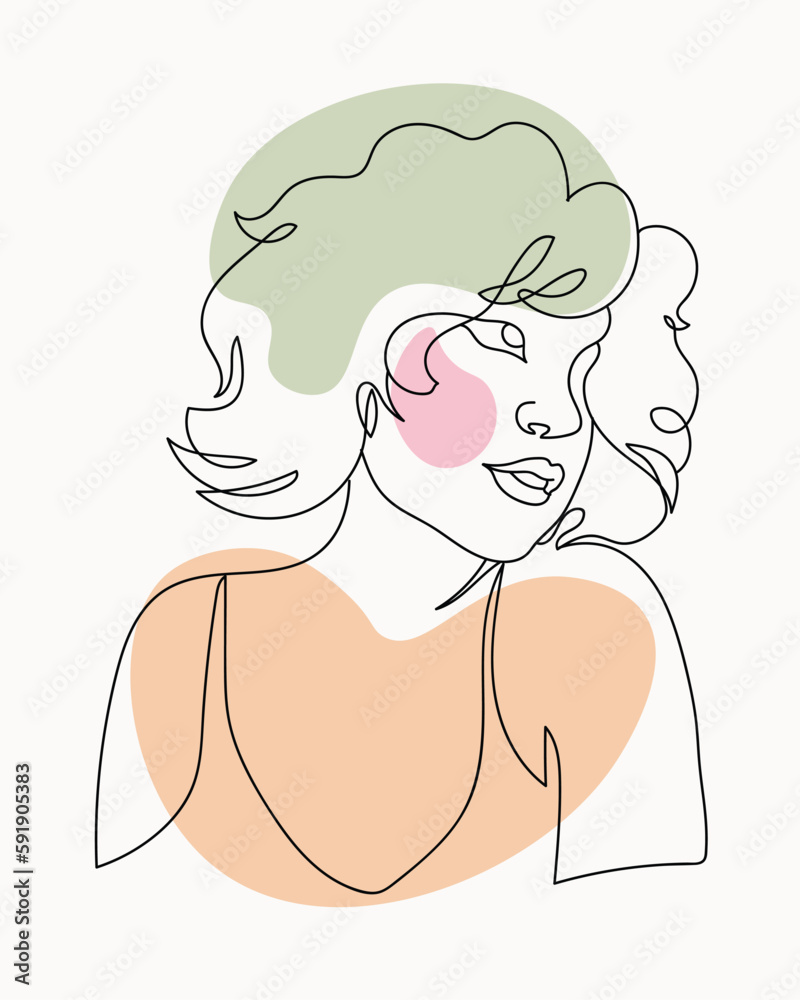 Black girl line art and boho style, woman hair style illustration Black girl line art and boho style, woman hair style illustration
