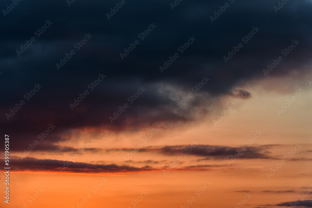 Beautiful Sunset Sky and Cloudy Sky