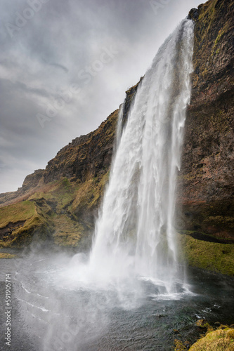 Seljalandsfoss Waterfall in Iceland. One of the ost Famous Waterfall in Iceland.