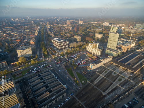Eindhoven City Cityscape in Netherlands. Drone Point of View © Mindaugas Dulinskas
