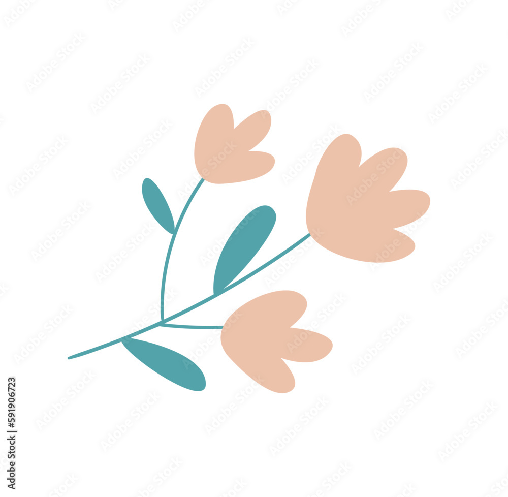 Concept Care cosmetic set bath flower. This flat vector cartoon design features a care cosmetic bath flower on a white background. Vector illustration.