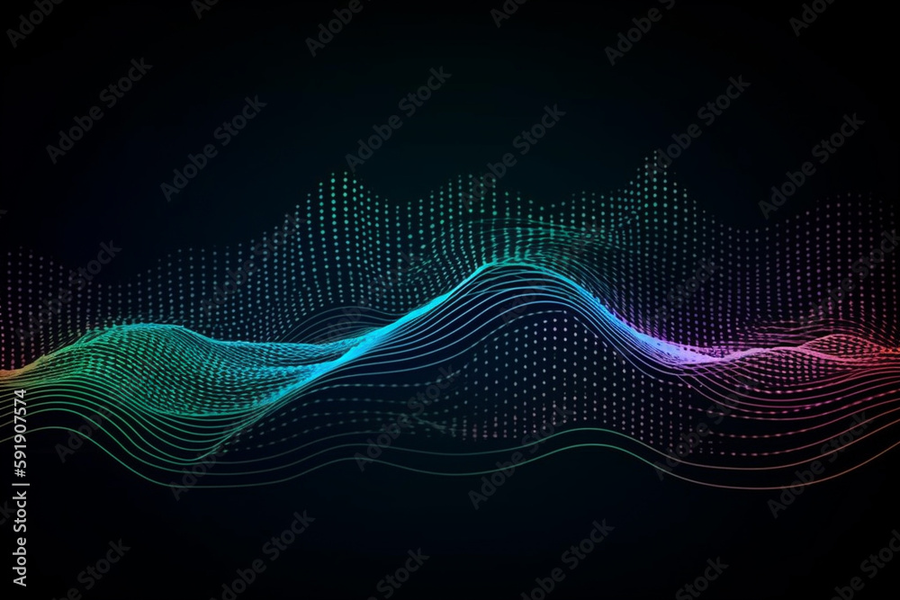 Warp lines wave design elements and dots. This illustration is perfect for use in technology blogs, graphic design projects, or any project related to digital art and innovation. Ai generated Warp lines wave design elements and dots. This illustration is perfect for use in technology blogs, graphic design projects, or any project related to digital art and innovation. Ai generated