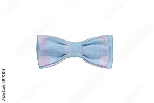 Colorful Bow Tie Isolated On White Background. Handmade Blue Violet colors.