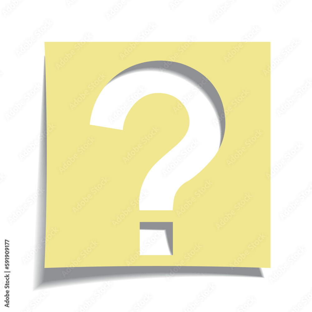Cut out paper with yellow question mark symbol on white background with shadow. Minimalism idea concept for Surveys, Solution and counseling. Cut out paper with yellow question mark symbol on white background with shadow. Minimalism idea concept for Surveys, Solution and counseling.