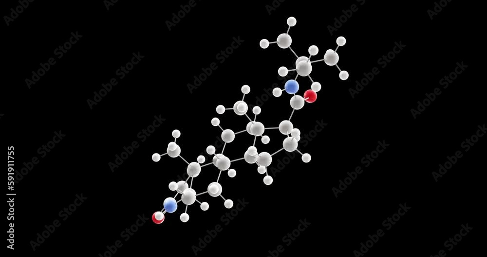finasteride molecule, rotating 3D model of 5-alpha-reductase inhibitor, looped video with alpha channel finasteride molecule, rotating 3D model of 5-alpha-reductase inhibitor, looped video with alpha channel