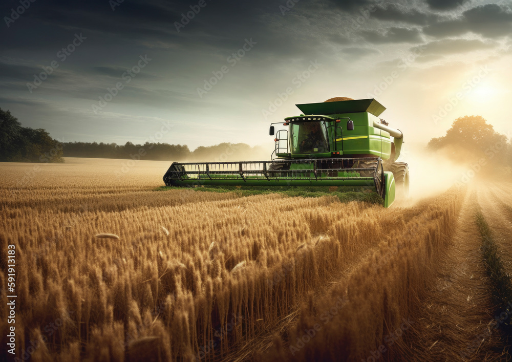 Fototapeta premium Concept of agriculture and farming in a rural environment. AI generated