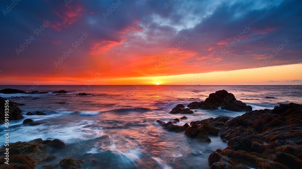 Obraz premium Stunning Pacific Ocean Sunset